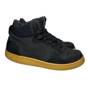 Nike Court Borough Mid Winter GS Shoes Youth 6.5 Black Gum Sneakers AA3458-002